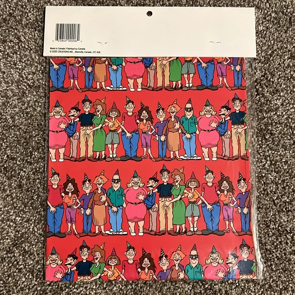 NWT Gift Wrap Fun Vintage Naughty Handsy
